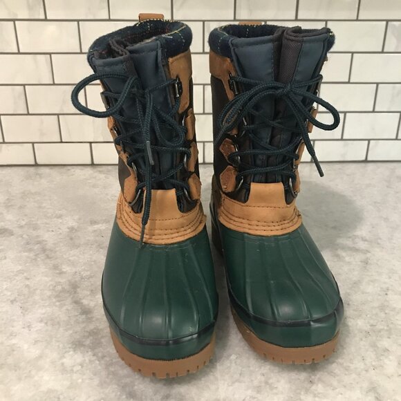 Eddie Bauer Boots Womens Size 8M Green Duck Waterproof Insulated Winter Leather - Picture 2 of 10